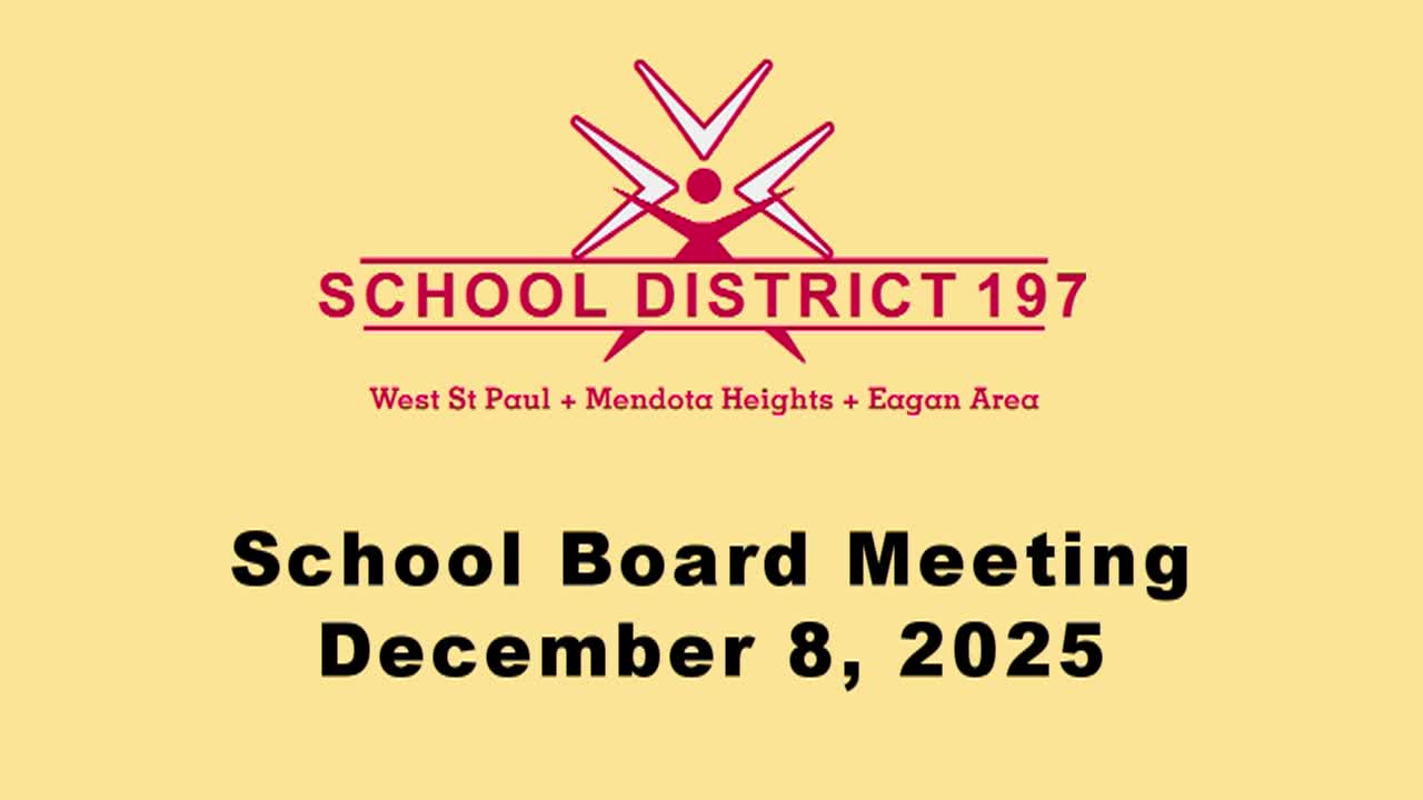 Thumbnail image for ISD197 School Board Meeting of 12-8-25