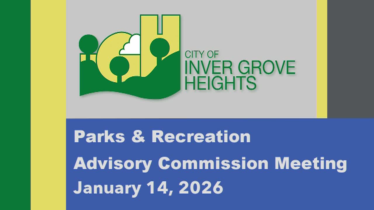 Thumbnail image for Inver Grove Heights Parks and Recreation Advisory Committee Meeting of 1-14-26