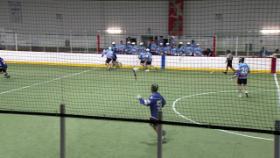 box lacrosse players playing box lacrosse
