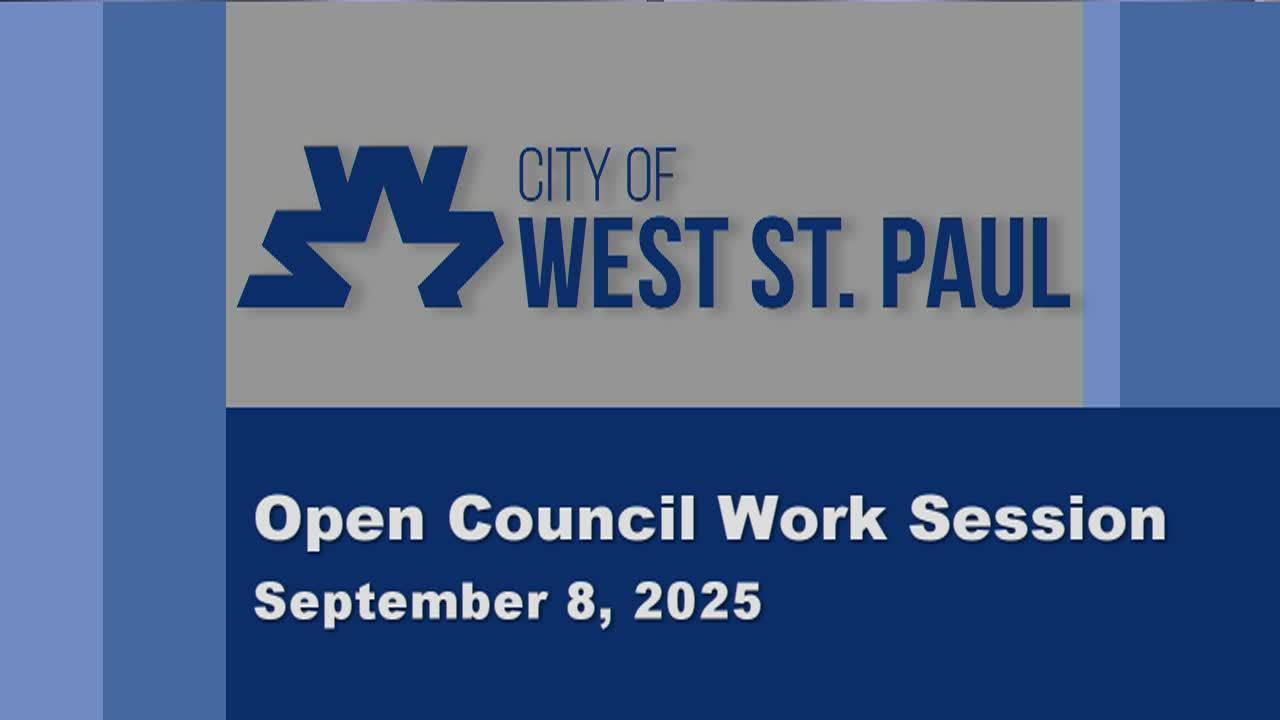 West St. Paul Open Council Work Session 9-8-25