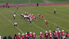 football players lined up on field