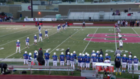football players lined up for a kickoff