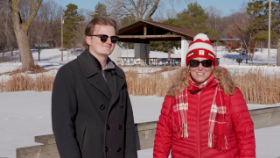 Host Stephanie LeGros interviewing a guest