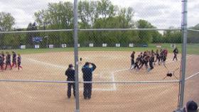 softball players on the field