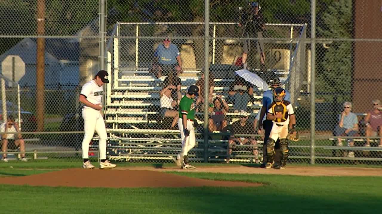 pitcher and batter getting ready for a pitch